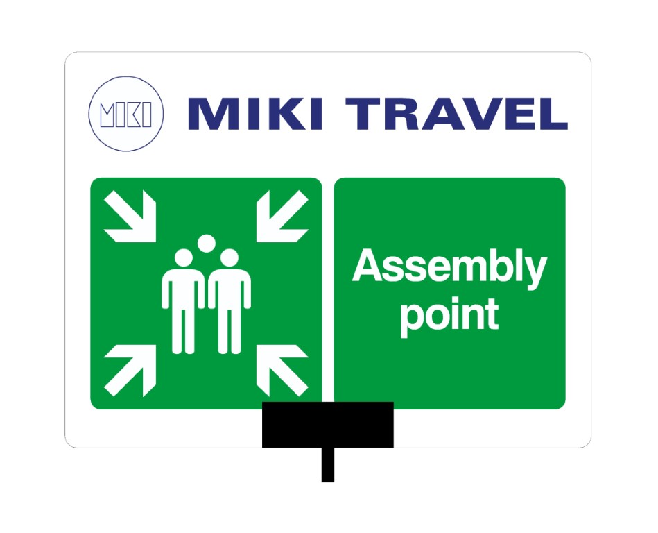 Portable Assembly Point Sign | Red Box Fire Control