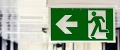 Fire Exit Sign in office cropped