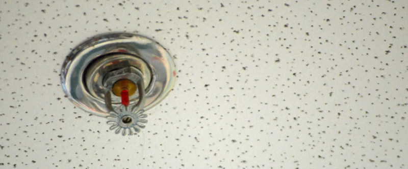 Sprinkler in roof